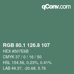 Color code: RGB 80.1 126.8 107 | qconv.com