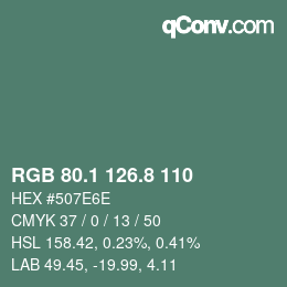 Color code: RGB 80.1 126.8 110 | qconv.com