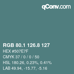 Color code: RGB 80.1 126.8 127 | qconv.com
