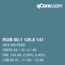 Farbcode: RGB 80.1 126.8 141 | qconv.com