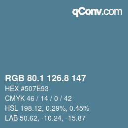 Color code: RGB 80.1 126.8 147 | qconv.com