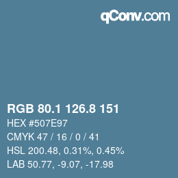 Color code: RGB 80.1 126.8 151 | qconv.com