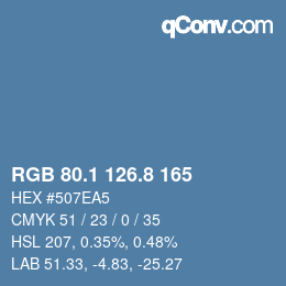 Color code: RGB 80.1 126.8 165 | qconv.com