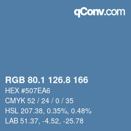 カラーコード: RGB 80.1 126.8 166 | qconv.com