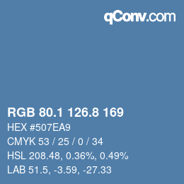 Color code: RGB 80.1 126.8 169 | qconv.com