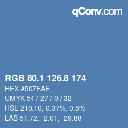 Color code: RGB 80.1 126.8 174 | qconv.com