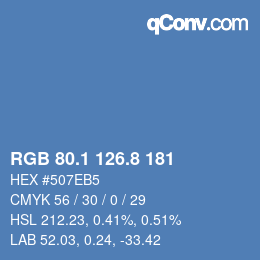 Color code: RGB 80.1 126.8 181 | qconv.com