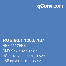 Color code: RGB 80.1 126.8 187 | qconv.com