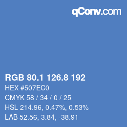 Color code: RGB 80.1 126.8 192 | qconv.com