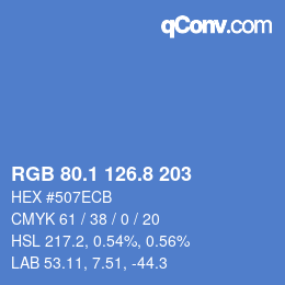 Color code: RGB 80.1 126.8 203 | qconv.com