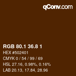 Color code: RGB 80.1 36.8 1 | qconv.com