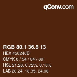 Color code: RGB 80.1 36.8 13 | qconv.com