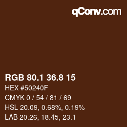 Color code: RGB 80.1 36.8 15 | qconv.com