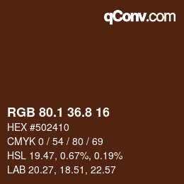 Color code: RGB 80.1 36.8 16 | qconv.com