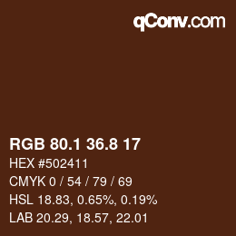 カラーコード: RGB 80.1 36.8 17 | qconv.com