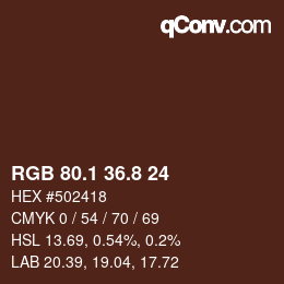 Color code: RGB 80.1 36.8 24 | qconv.com