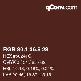 Color code: RGB 80.1 36.8 28 | qconv.com