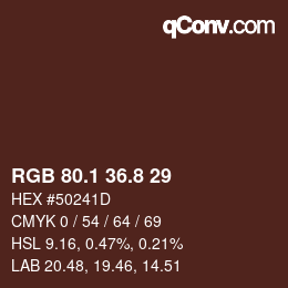 Color code: RGB 80.1 36.8 29 | qconv.com