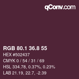 Color code: RGB 80.1 36.8 55 | qconv.com