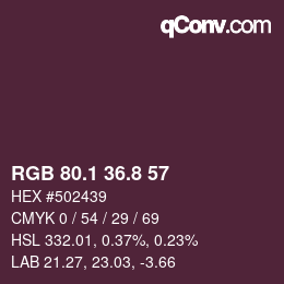 Color code: RGB 80.1 36.8 57 | qconv.com