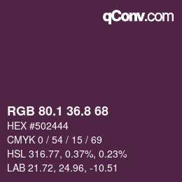 Color code: RGB 80.1 36.8 68 | qconv.com