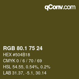 カラーコード: RGB 80.1 75 24 | qconv.com