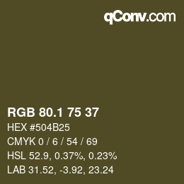 カラーコード: RGB 80.1 75 37 | qconv.com