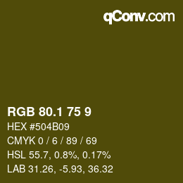 カラーコード: RGB 80.1 75 9 | qconv.com