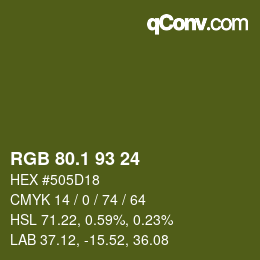 カラーコード: RGB 80.1 93 24 | qconv.com