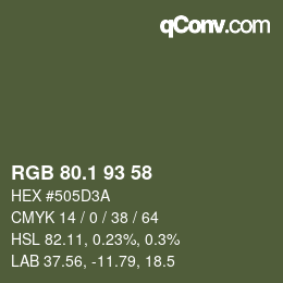 Farbcode: RGB 80.1 93 58 | qconv.com