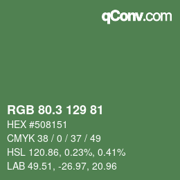 カラーコード: RGB 80.3 129 81 | qconv.com