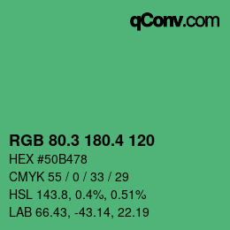 カラーコード: RGB 80.3 180.4 120 | qconv.com