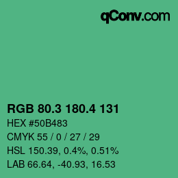 カラーコード: RGB 80.3 180.4 131 | qconv.com