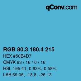 カラーコード: RGB 80.3 180.4 215 | qconv.com
