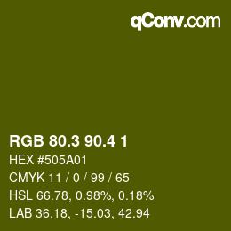 カラーコード: RGB 80.3 90.4 1 | qconv.com