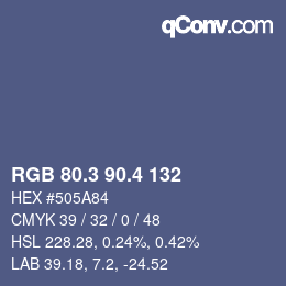 カラーコード: RGB 80.3 90.4 132 | qconv.com