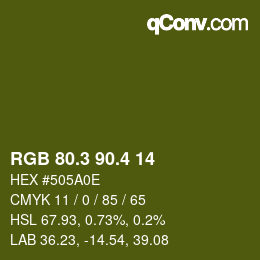 カラーコード: RGB 80.3 90.4 14 | qconv.com