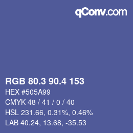 カラーコード: RGB 80.3 90.4 153 | qconv.com