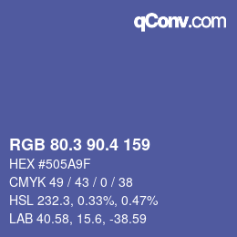 カラーコード: RGB 80.3 90.4 159 | qconv.com