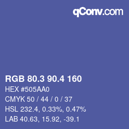 カラーコード: RGB 80.3 90.4 160 | qconv.com