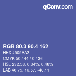 カラーコード: RGB 80.3 90.4 162 | qconv.com