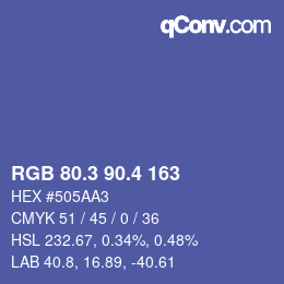 カラーコード: RGB 80.3 90.4 163 | qconv.com