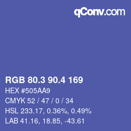 カラーコード: RGB 80.3 90.4 169 | qconv.com