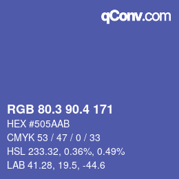 カラーコード: RGB 80.3 90.4 171 | qconv.com