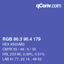 カラーコード: RGB 80.3 90.4 179 | qconv.com