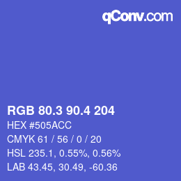 カラーコード: RGB 80.3 90.4 204 | qconv.com