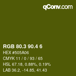 カラーコード: RGB 80.3 90.4 6 | qconv.com