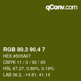 カラーコード: RGB 80.3 90.4 7 | qconv.com