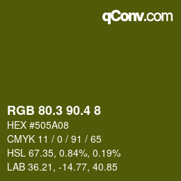 カラーコード: RGB 80.3 90.4 8 | qconv.com