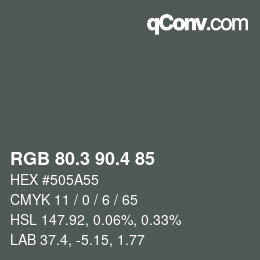 カラーコード: RGB 80.3 90.4 85 | qconv.com